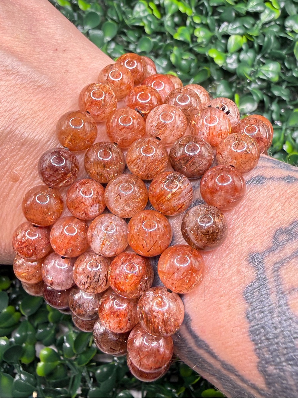 Black Golden Super 7 Beaded Bracelet 9mm